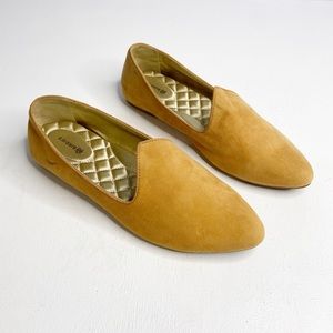Birdies Heron Suede Mustard Yellow Loafers Sz 9.5